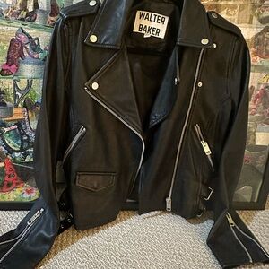 Walter Baker Black Leather Biker Jacket